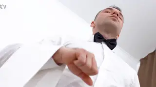 European Brunette Employee Endures Double Penetration from Staff
