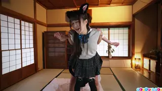 Petite Japanese Cosplayer Takes POV Creampie at Her Desk