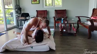 Petite Asian Squirts Hard During Deep Anal Creampie