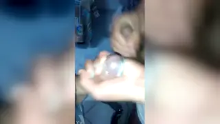 Guy Jerks Off and Cums on Friend's Hard Cock