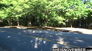 Blonde Teen Flashes Voluptuous Ass Outdoors