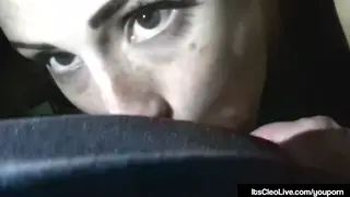 Brunette Gives Roadside Blowjob Through Car Window