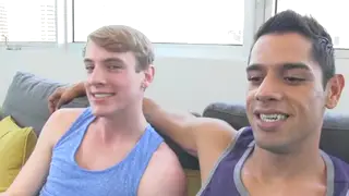 Latino Unloads Over White Twink in Messy Finish