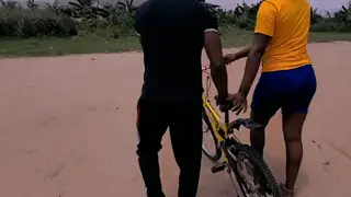 Curvy BBW Learns to Ride Outdoors With Her Muscular Teacher