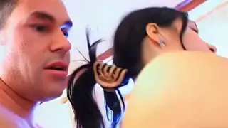 Brunette in Stockings Takes Facial After Oral