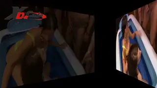 Brunette Trio Gets Soaked in Bathroom Golden Shower