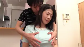 Japanese MILF Gives Deep Blowjob to Husband