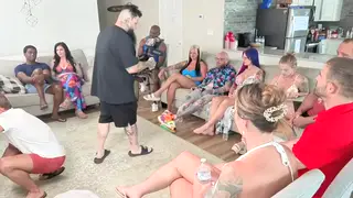 Voluptuous Blonde MILF Takes Two Cocks in Wild Group Session