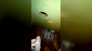 Stranger Unloads on Face Through Gloryhole Opening