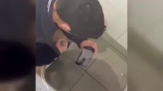 Quick Bathroom Solo Ends in Sudden Release