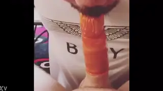 Neighbour Kneels for a Slow Blowjob at the Doorway
