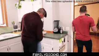 Stepdad and Stepson Share a Bareback Threesome