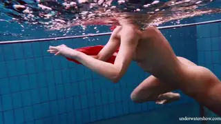 European Brunette Teen Enjoys Outdoor Pool Climax