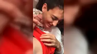 Twink Kneels for Quick Blowjob in Dim Light