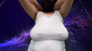 Busty Mature Woman Milks Her Heavy Breasts in Bondage