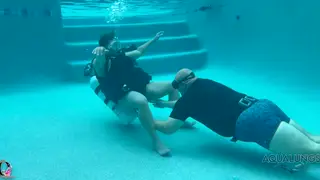 Voluptuous Latina Enjoys Underwater Pool Sex