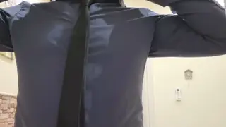 Hairy European Bear Strokes Uncut Cock in Skirt POV