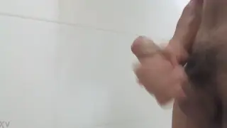 Teen Boy Jerks Off in the Bath to a Messy Finish