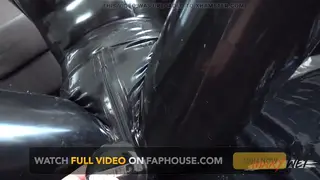 European Woman in Latex Enjoys Solo Piss Play