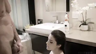 European Maid Cleans Nude for Wealthy Boss