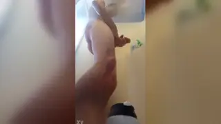Well-Hung Guy Jerks Off in Steamy Bathroom Session