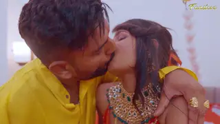 Petite Indian Bride Shares First Night 69 with Husband