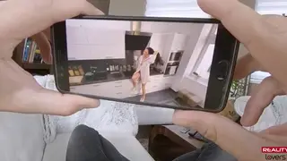 European Brunette in Stockings Takes POV Doggystyle in Bathroom