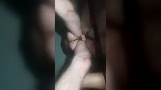 Stocky Ebony Daddy Takes Bareback Interracial Anal