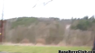 European Stud Takes Bareback Doggystyle Outdoors