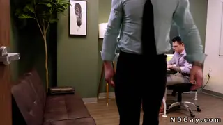 Muscular Coworkers Rim and Fuck Bareback at Their Desks