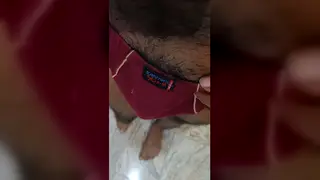 Indian Hunk Strokes His Uncut Cock in a Public Indoor Space