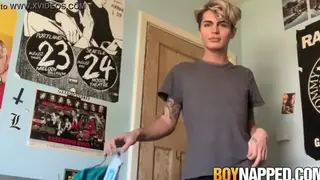 Tattooed Twink Strokes to Cumshot on Cam