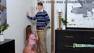 Stepmom Catches Stepbrother Gooning and Steps In