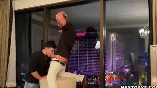 Hairy Bear and Muscular Hunk Flip Bareback in a Hotel Room