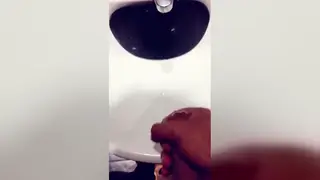 Guy Jerks Off to Explosive Finish in Bathroom
