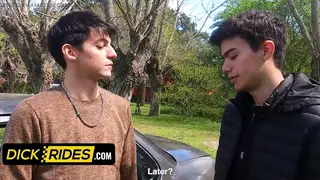 Latino Jock Gets Deepthroated in Car Before Outdoor Doggystyle