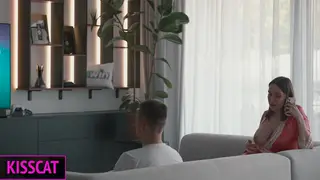 Inked Stepmom Drains Stepson in Bedroom While Husband Away