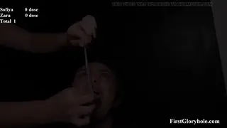 Petite Teens Swallow Loads During Public Gloryhole Gangbang