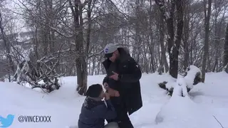 Blonde Student Seduces Professor During Ski Lesson Outdoors