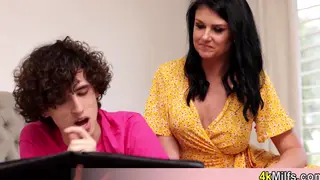 Busty Stepmom Trades Homework Help for a Threesome
