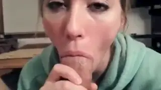 Girlfriend Holds Cock in Mouth Then Pulls Back