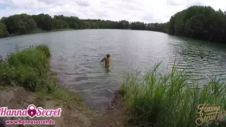 Tattooed Babe Enjoys Public Sex by the Lake