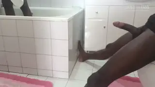 Ebony Couple Share Rough Shower Encounter Outdoors