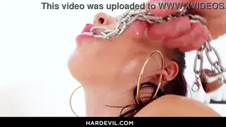 European Brunette Takes Slippery Anal and Messy Facial