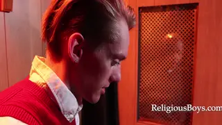 Twink Kneels for Mature BBC at Gloryhole