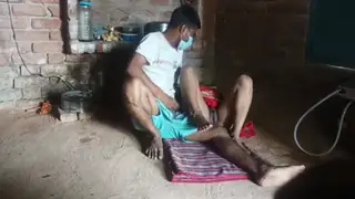 Indian Village Couple Enjoys Oral and Stockings Play
