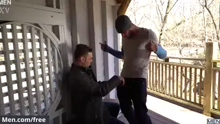 Hairy Muscle Hunks Trade Rimjobs and Facials in Trailer