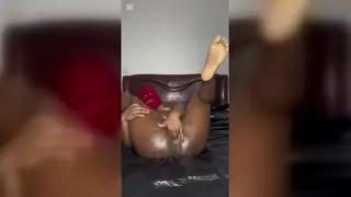 Petite Ebony Soloist Rides Huge Toys to Epic Squirting Orgasm