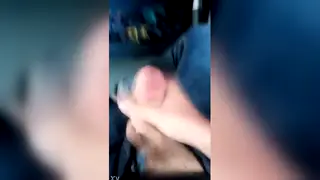 Guy Jerks Off on Bus Until Public Cumshot