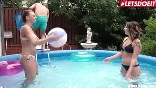 Petite European Babes Share Stepbrother in Threesome